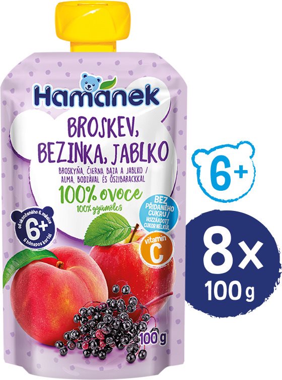 HAMÁNEK Broskev a bezinka 8× 100 g