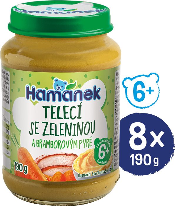 HAMÁNEK Telecí se zeleninou 8× 190 g