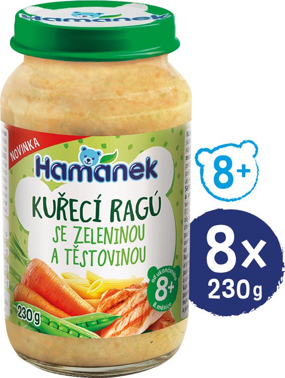 HAMÁNEK Kuřecí ragů se zeleninou a těstovinou 8× 230 g
