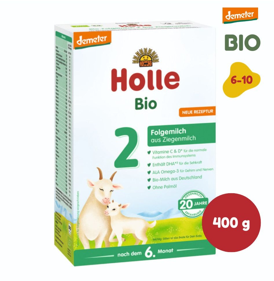 HOLLE BIO Dětská mléčná výživa na bázi kozího mléka 2 - 1× 400 g