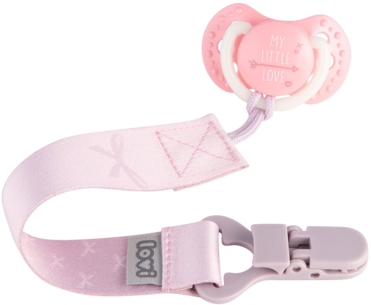 LOVI Stužka na dudlík s klipem BABY SHOWER holka