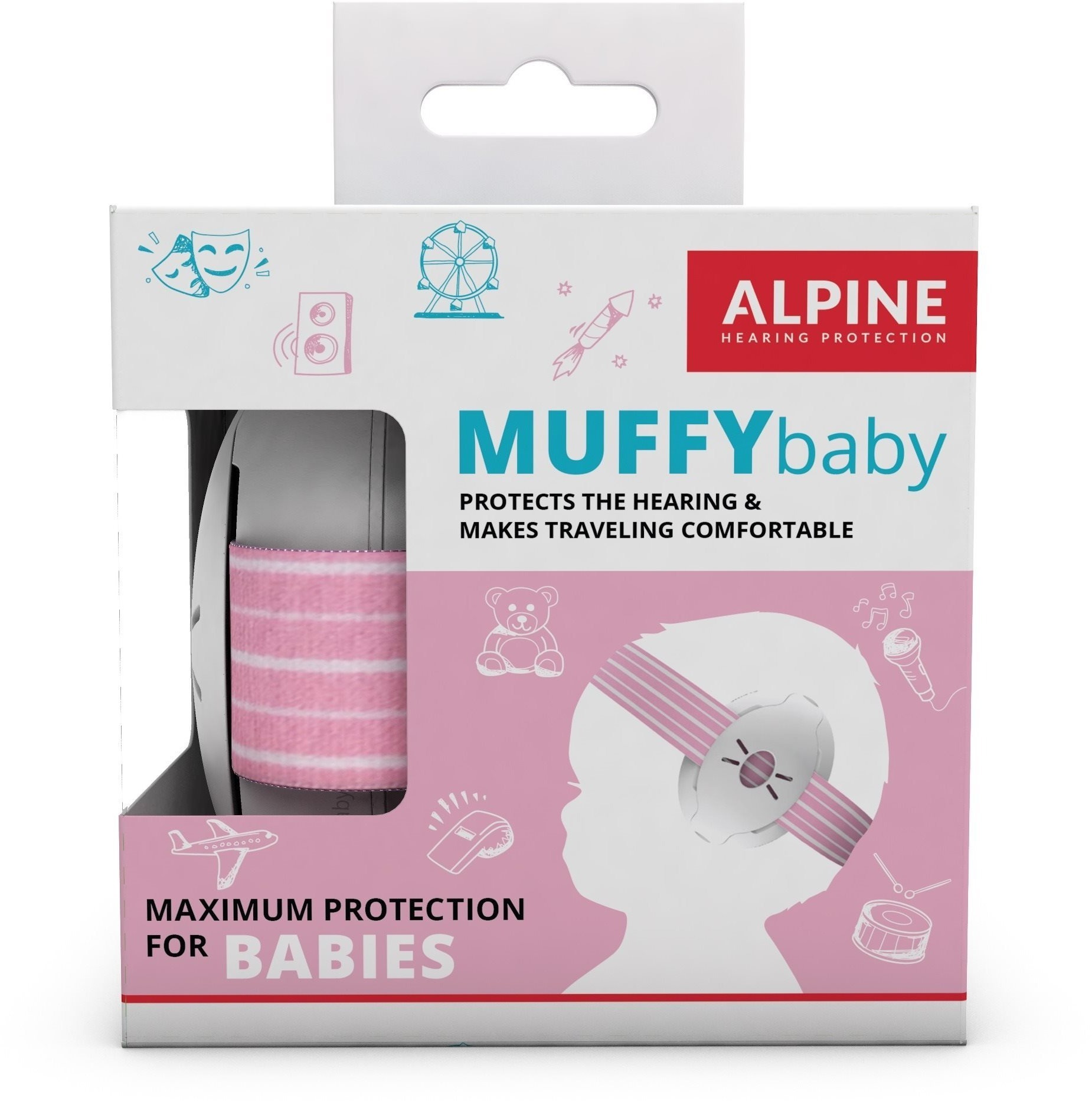 ALPINE Muffy Baby Dětská izolační sluchátka - růžová
