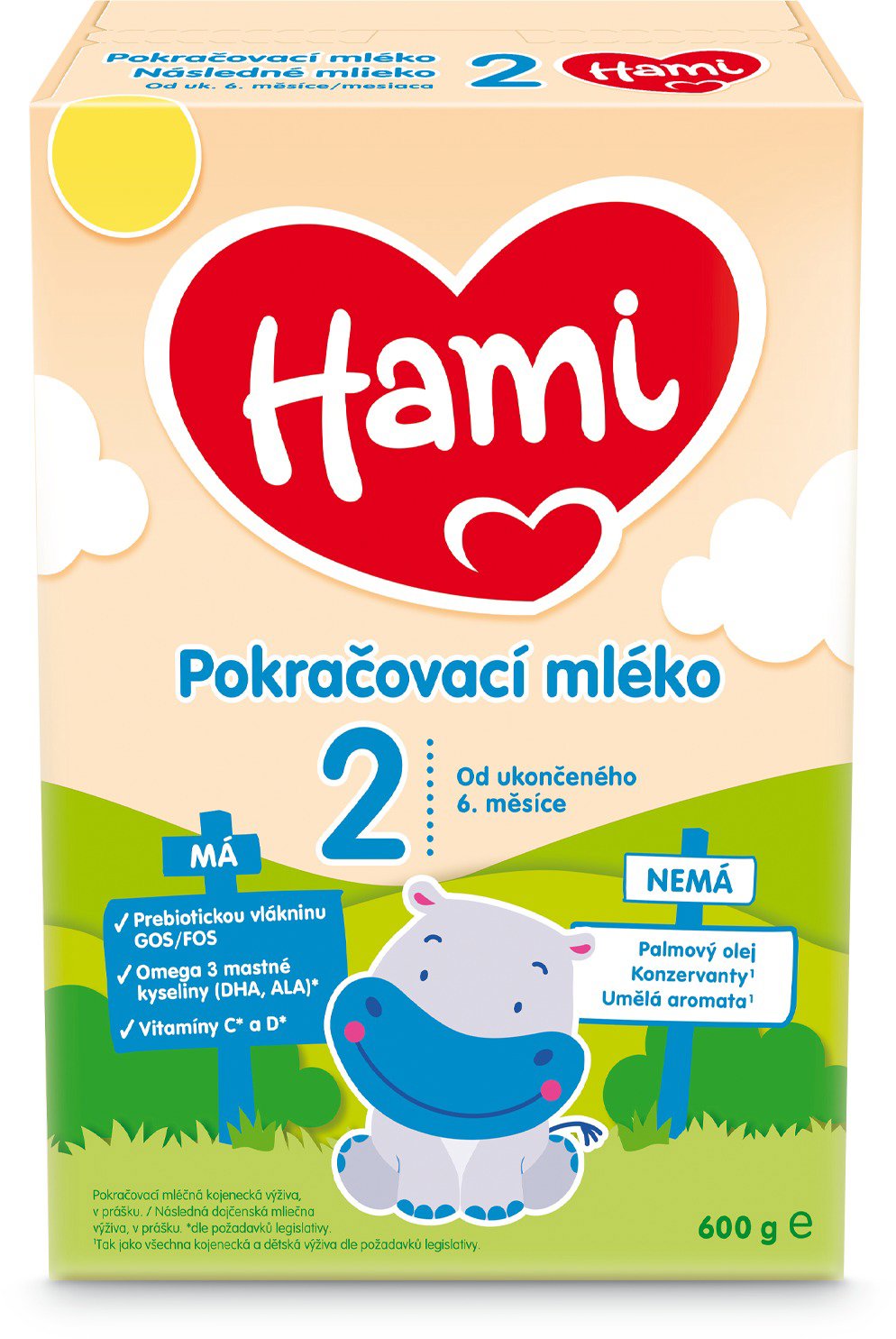 Hami 2 Pokračovací kojenecké mléko 6m+ 600 g