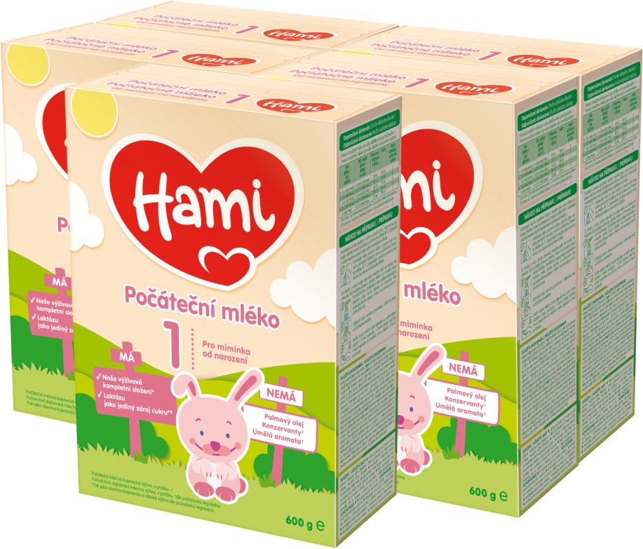 Hami 1 Počáteční kojenecké mléko 0m+ (5× 600 g)