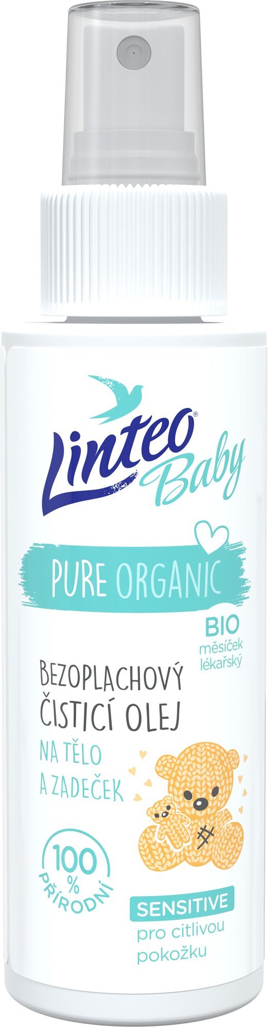 LINTEO BABY Dětský čistící olej na tělo a zadeček 100 ml