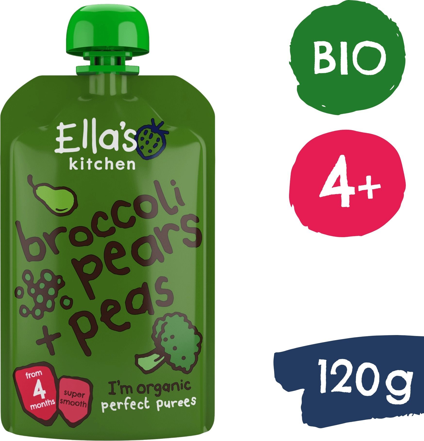 Ella's Kitchen BIO Hruška, hrášek a brokolice 120 g