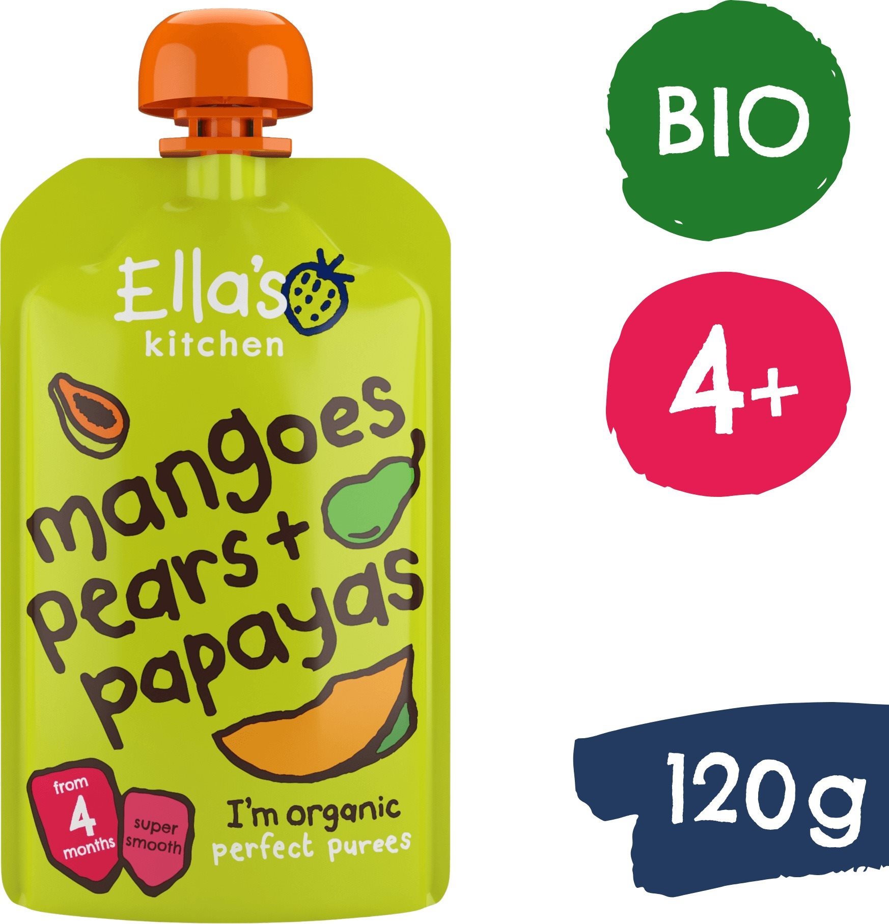Ella's Kitchen BIO Mango, hruška a papája 120 g