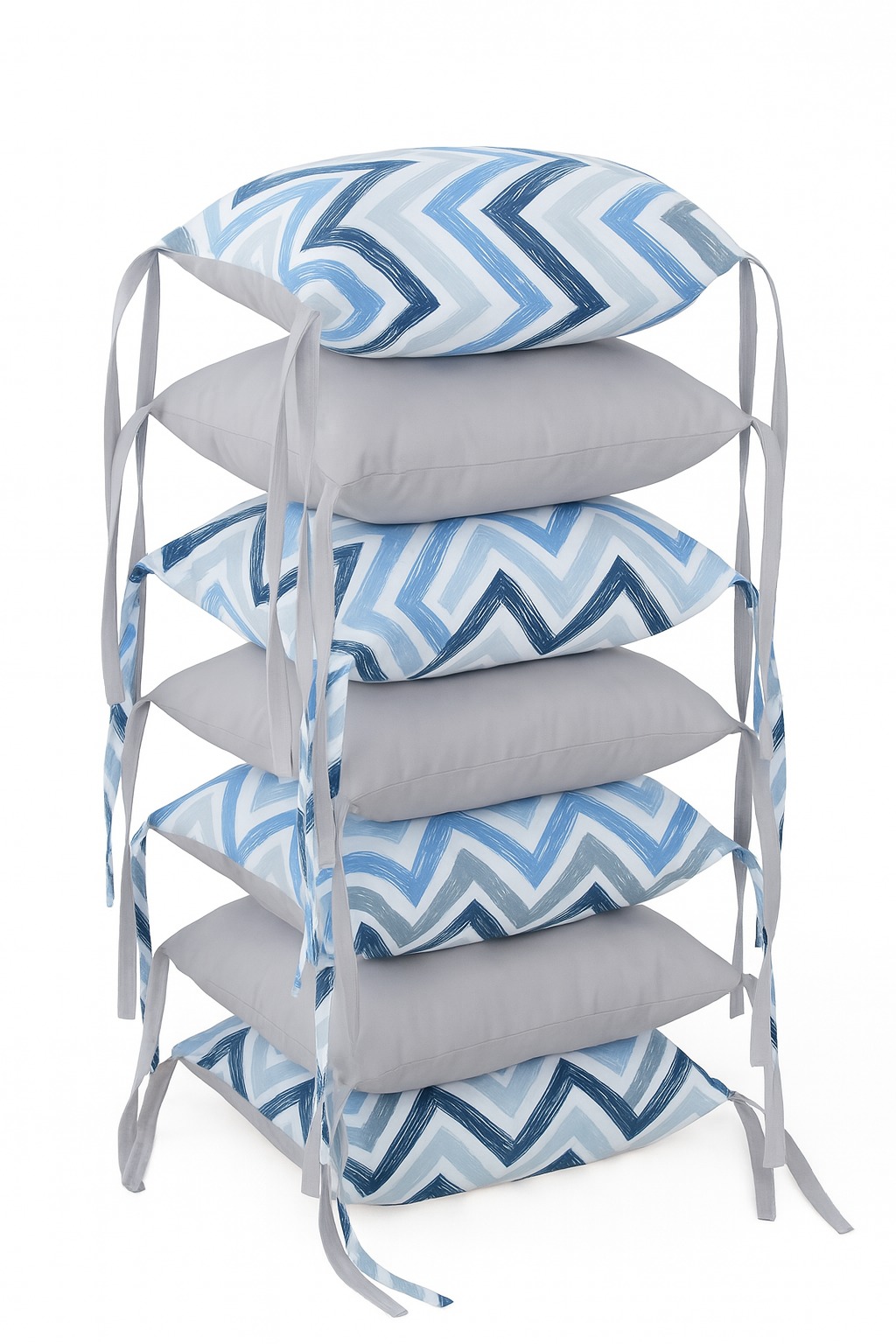 BabyTýpka polštářkový mantinel - Cikcak Blue Grey