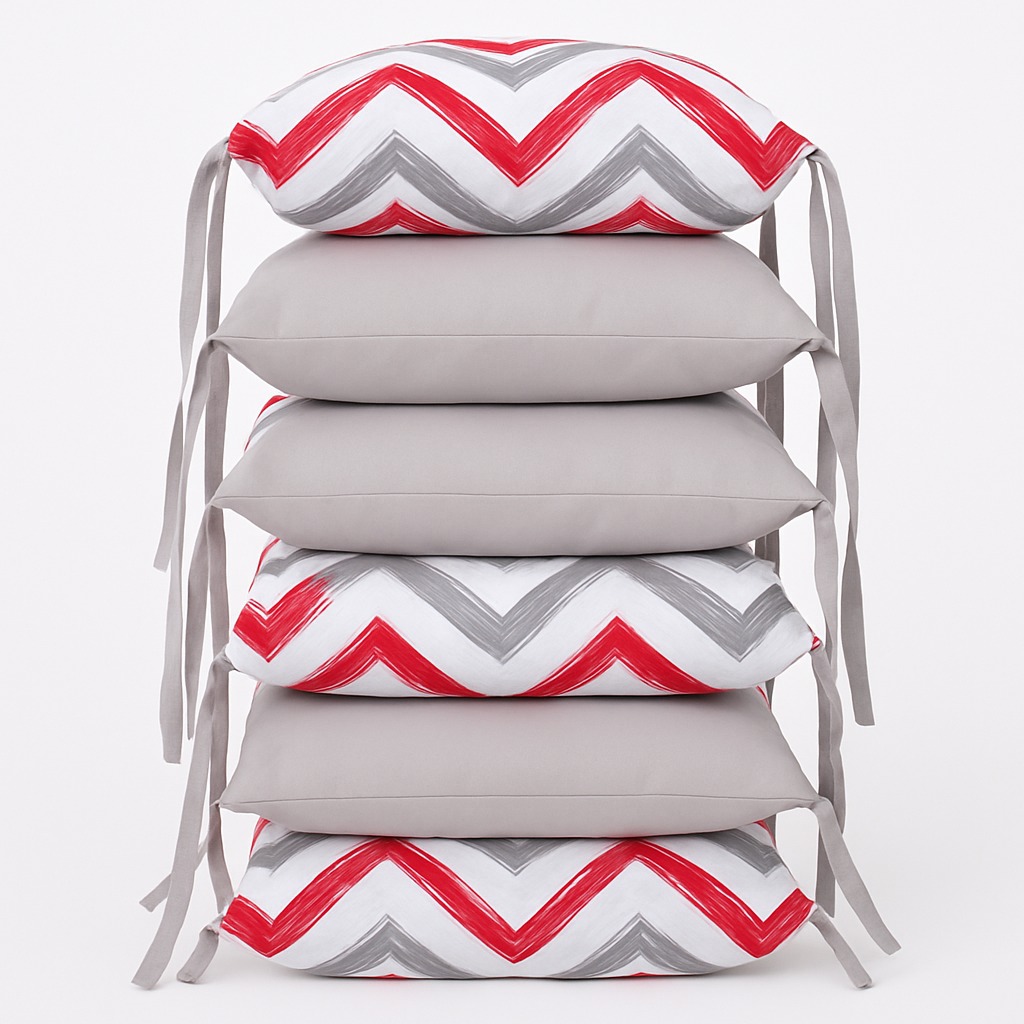 BabyTýpka polštářkový mantinel - Cikcak Red Grey