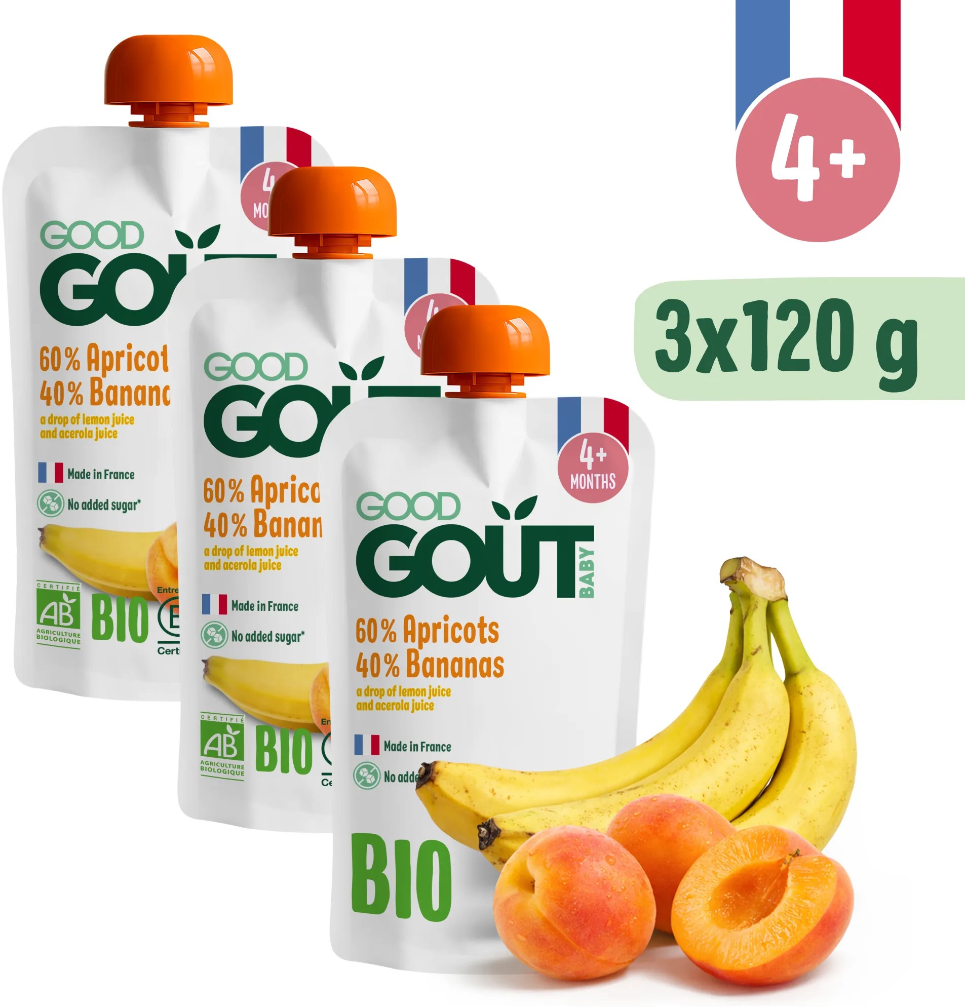 Good Gout BIO Meruňka s banánem 3× 120 g
