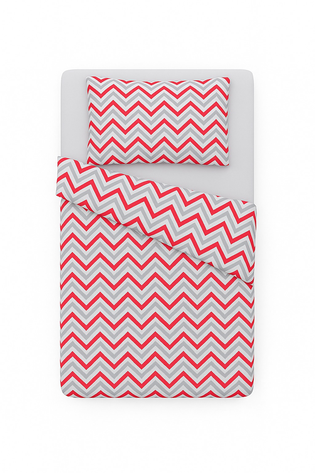 BabyTýpka 3-dílná sada povlečení - Cikcak Red Grey