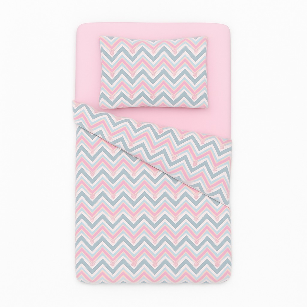 BabyTýpka 3-dílná sada povlečení - Chevron pink