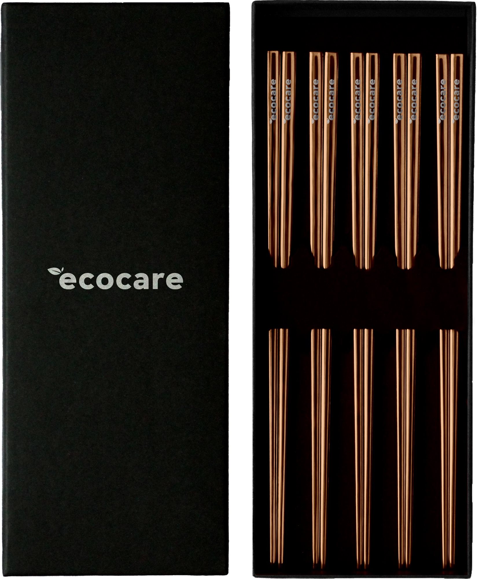 ECOCARE Kovové Sushi Hůlky Box Rose Gold 10 ks