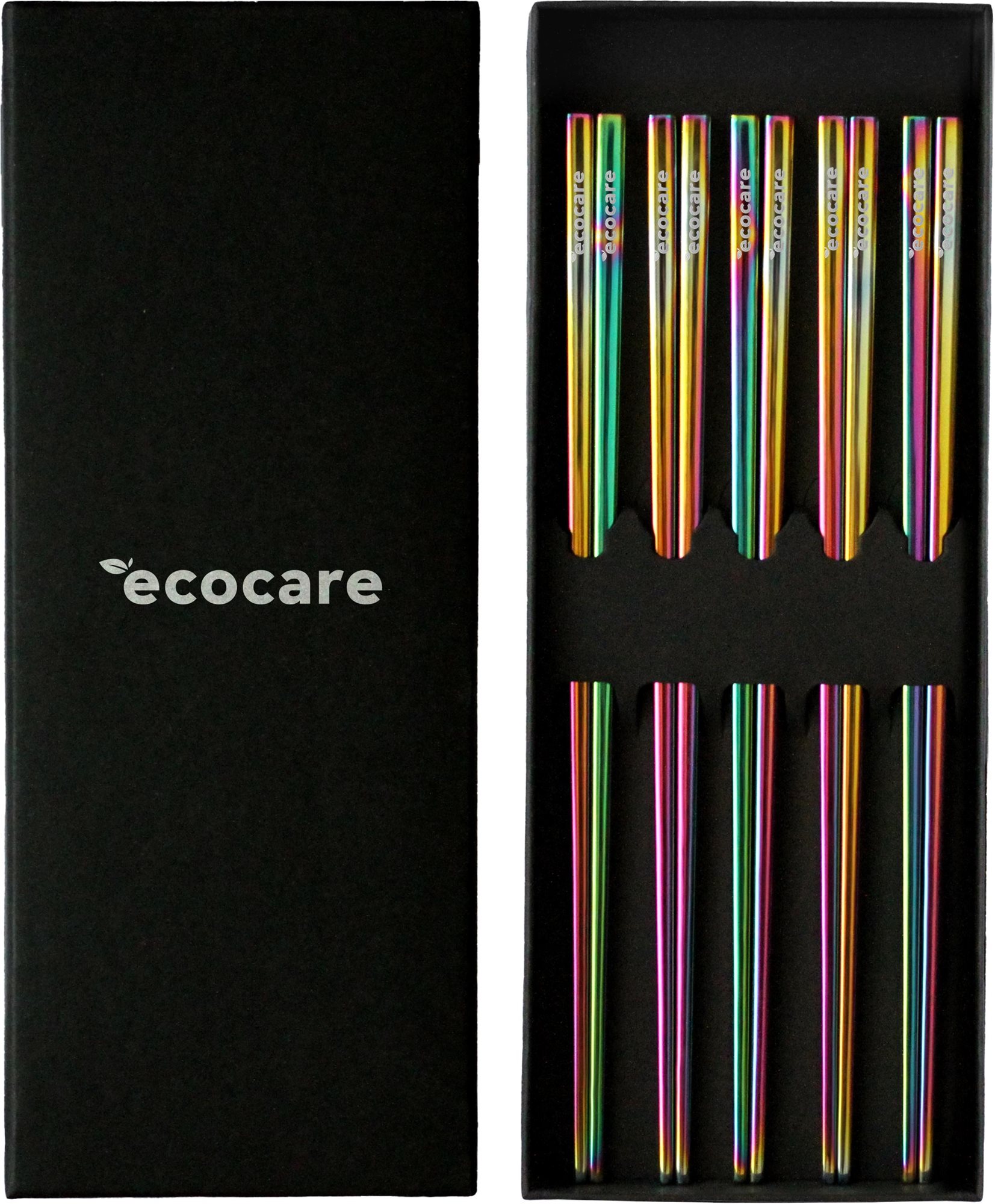 ECOCARE Kovové Sushi Hůlky Box Rainbow 10 ks
