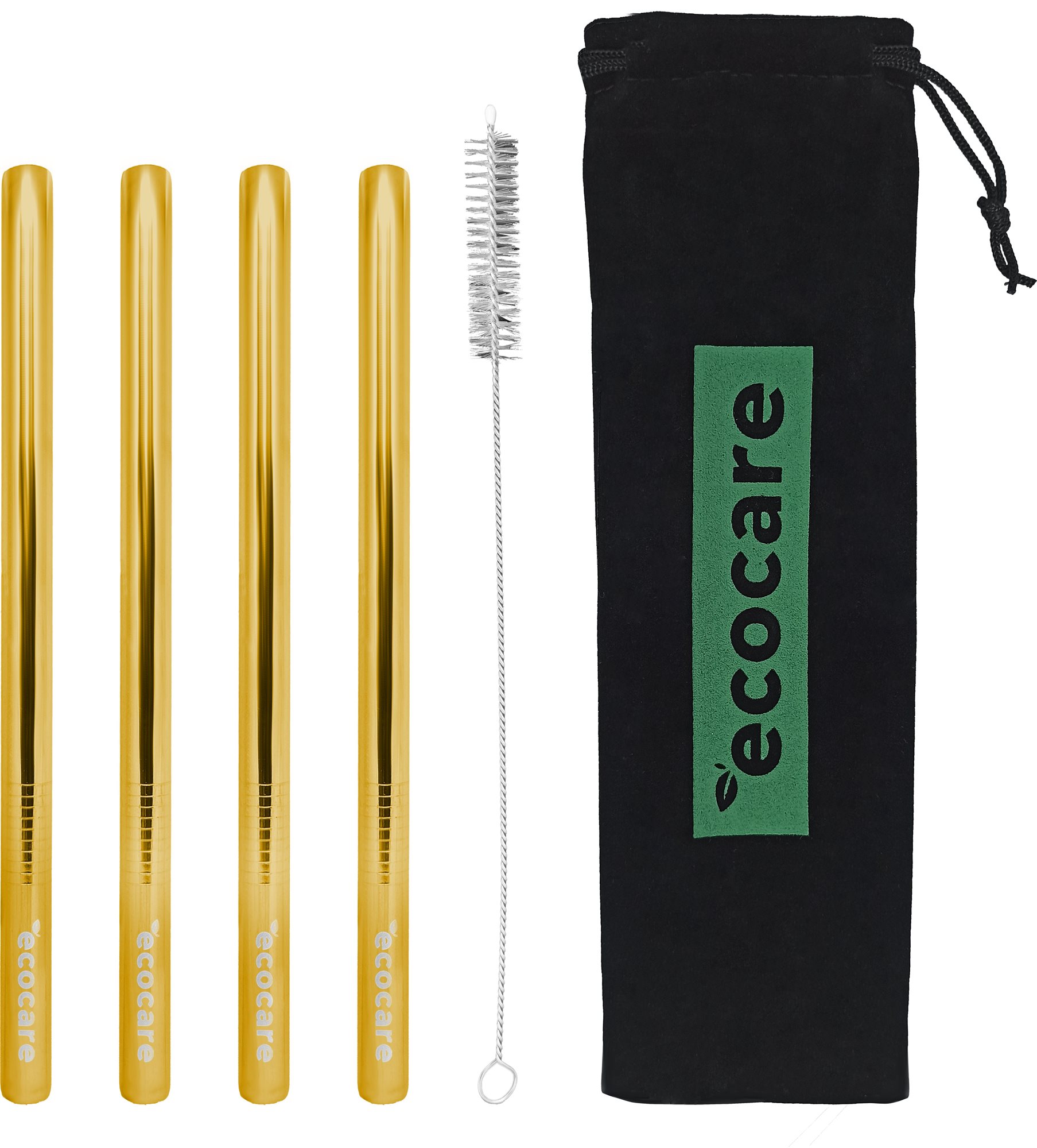 ECOCARE Kovová Brčka Maxi 12 mm Set Gold 4 ks