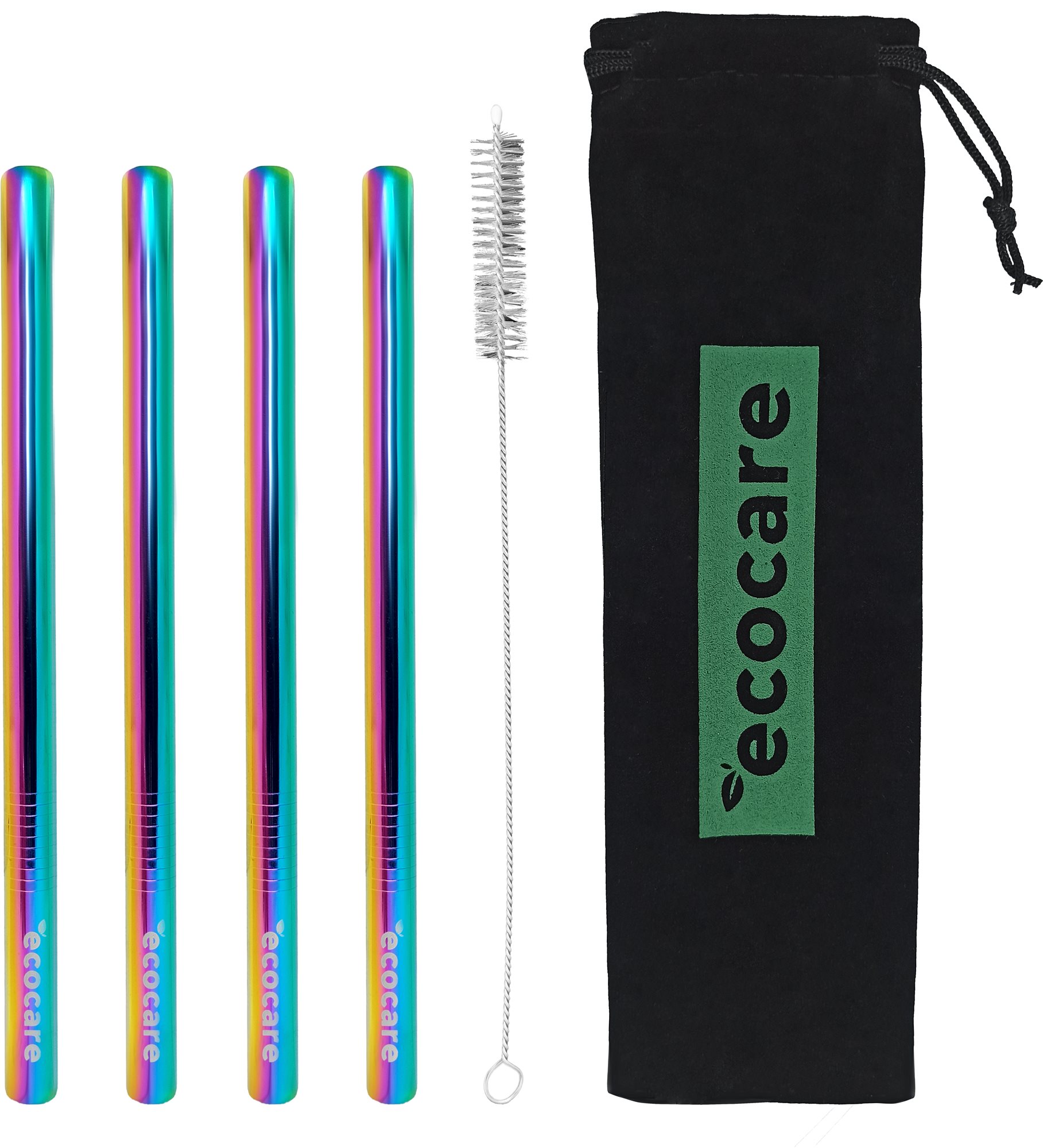 ECOCARE Kovová Brčka Maxi 12 mm Set Rainbow 4 ks