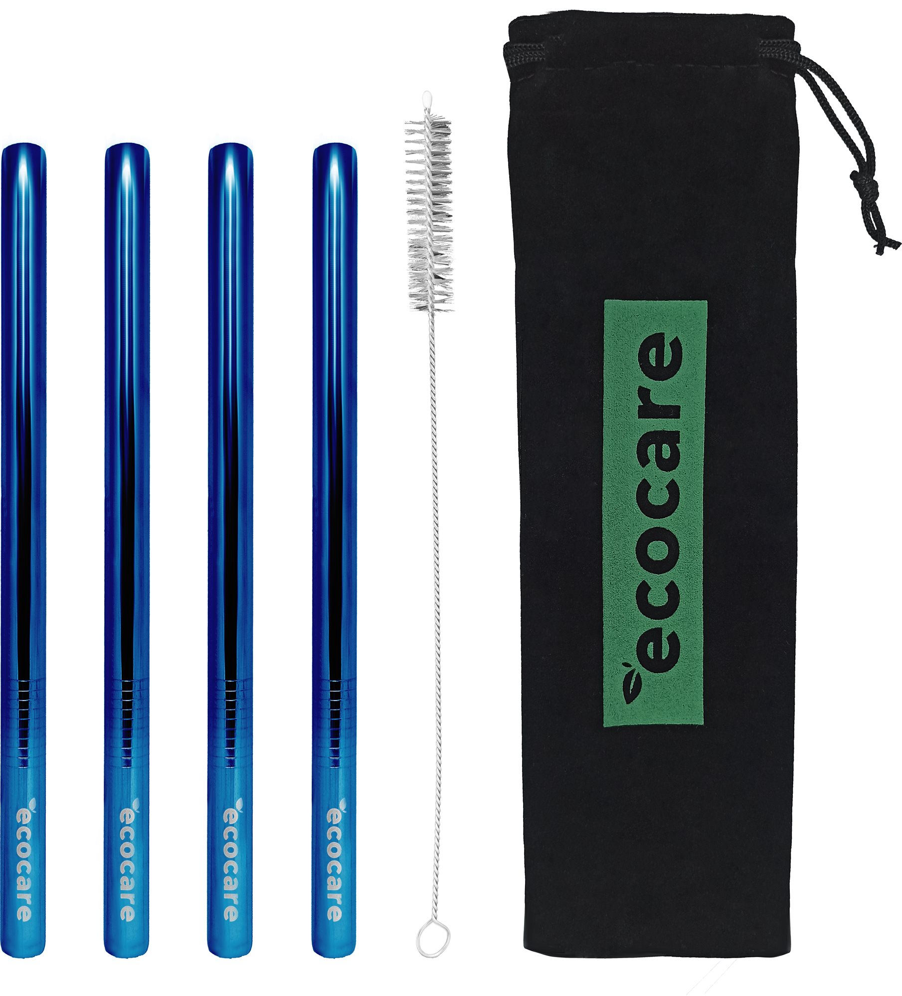 ECOCARE Kovová Brčka Maxi 12 mm Set Blue 4 ks