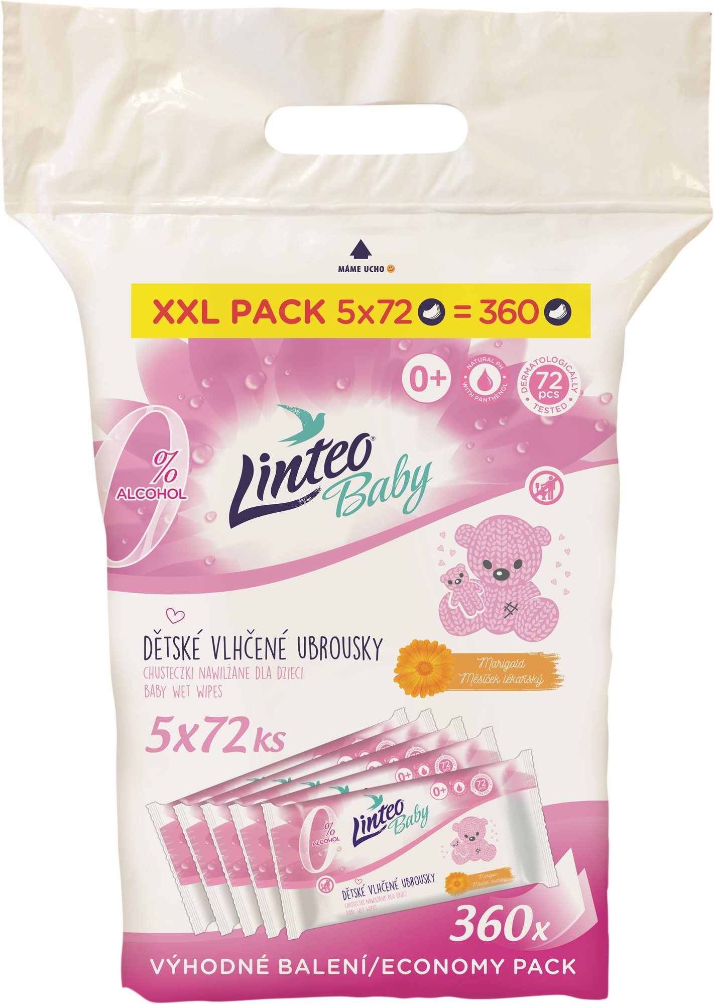 LINTEO BABY S měsíčkem lékařským 5× 72 ks