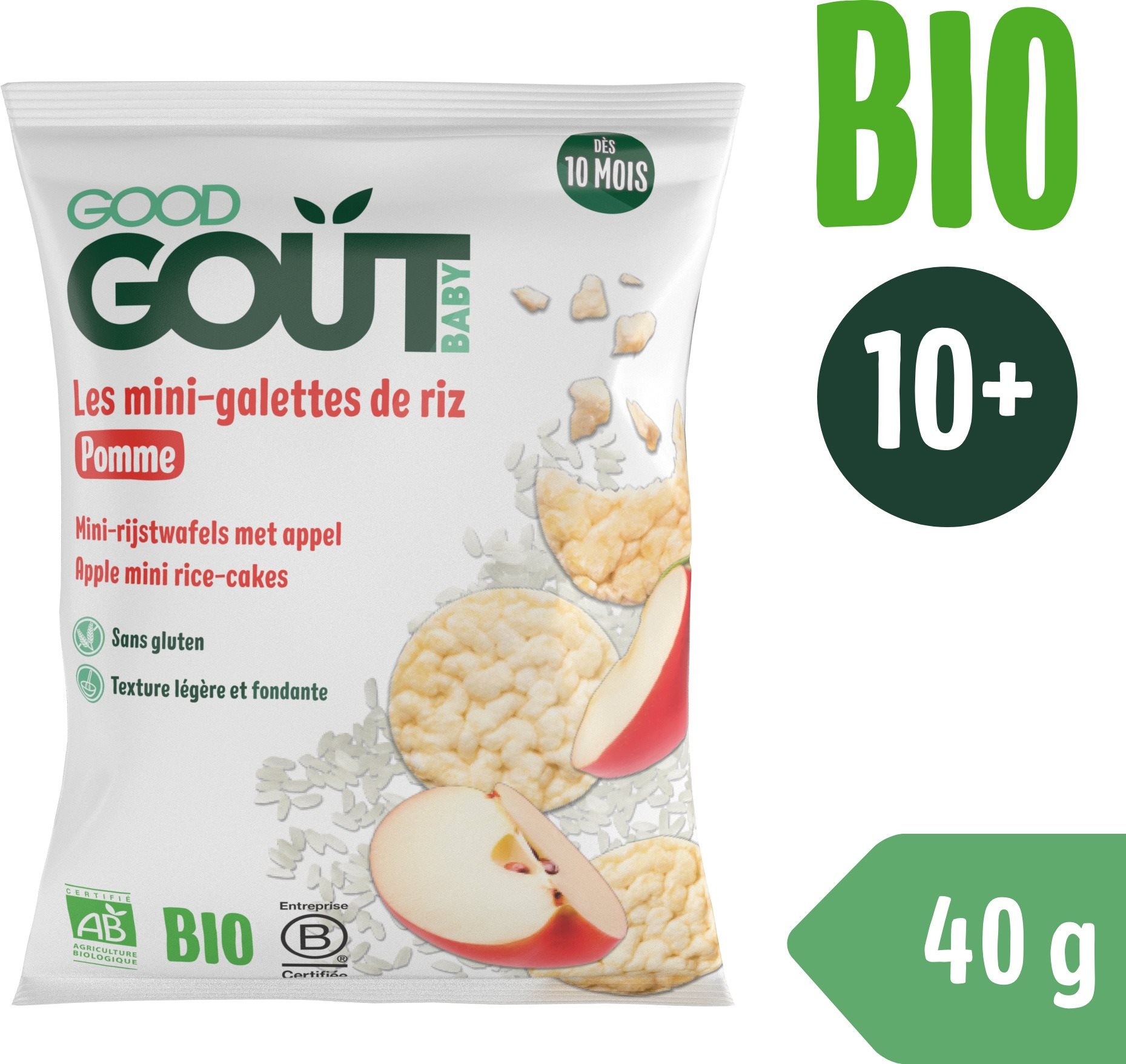 Good Gout BIO Mini rýžové koláčky s jablky (40 g)