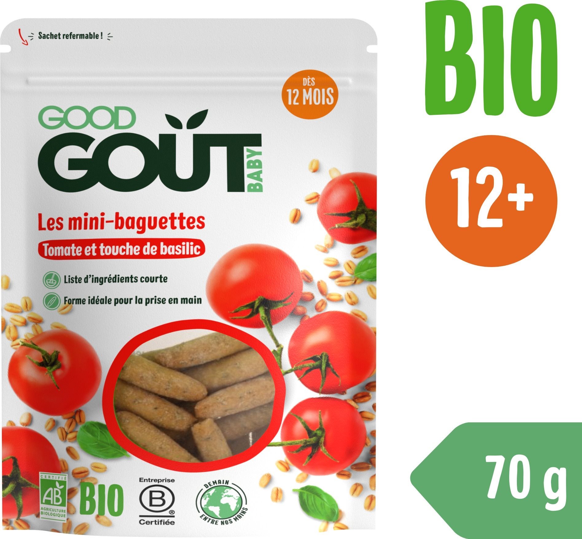 Good Gout BIO Mini bagetky s rajčátky (70 g)