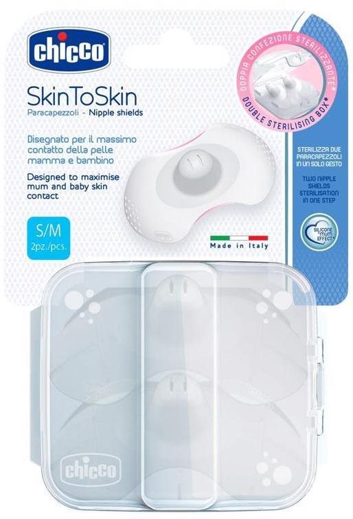 Chicco chránič bradavek skintoskin silikon 2 ks, S/M