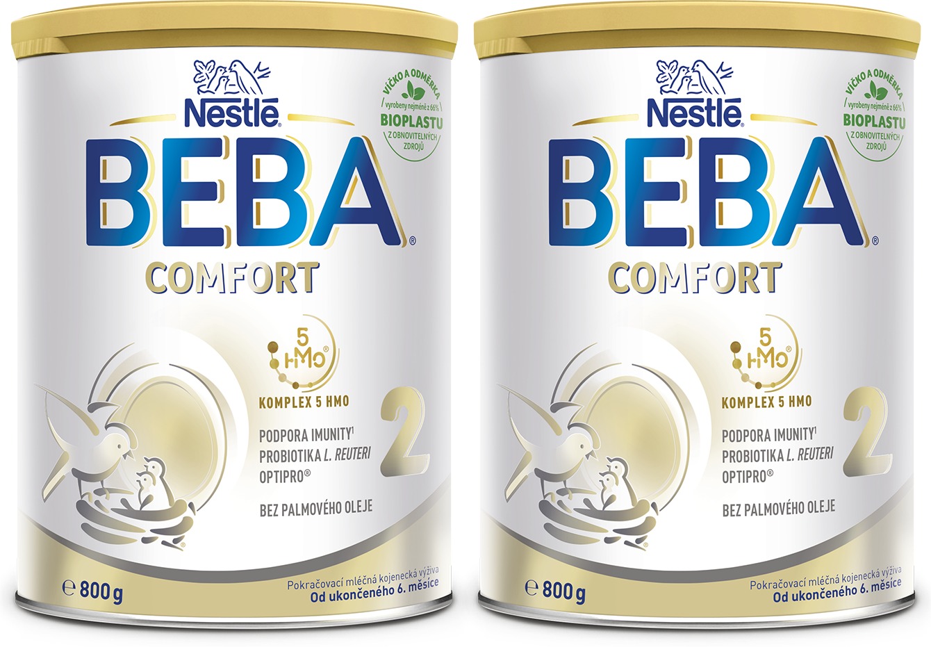 BEBA COMFORT 2, 5 HMO, pokračovací kojenecké mléko, 2× 800 g