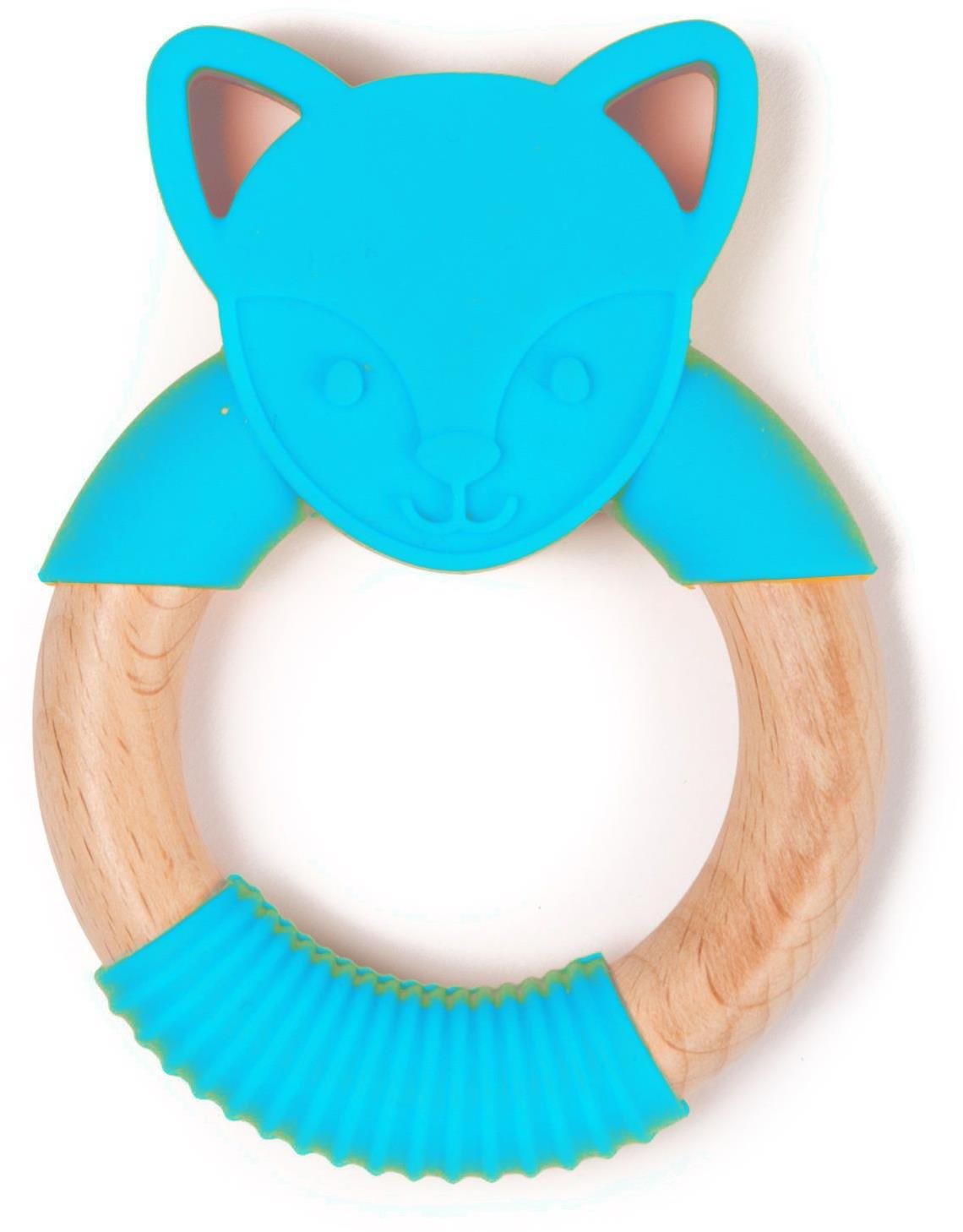 Bo Jungle kousátko B-Teether Animal Wood Blue Fox