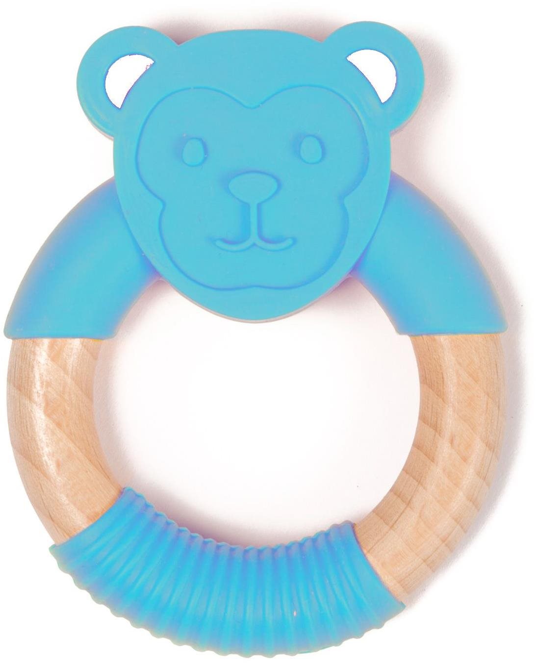 Bo Jungle kousátko B-Teether Animal Wood Blue Monkey