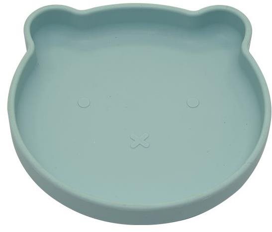 Bo Jungle silikonový talíř s přísavkou Bear Pastel Blue