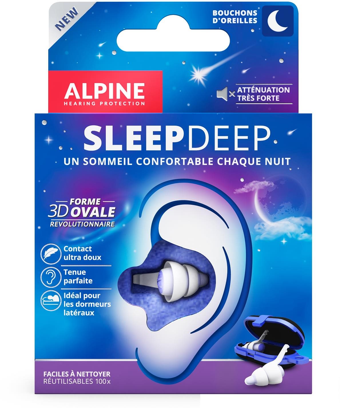 ALPINE SleepDeep 2021 - špunty do uší na spaní, vel. L