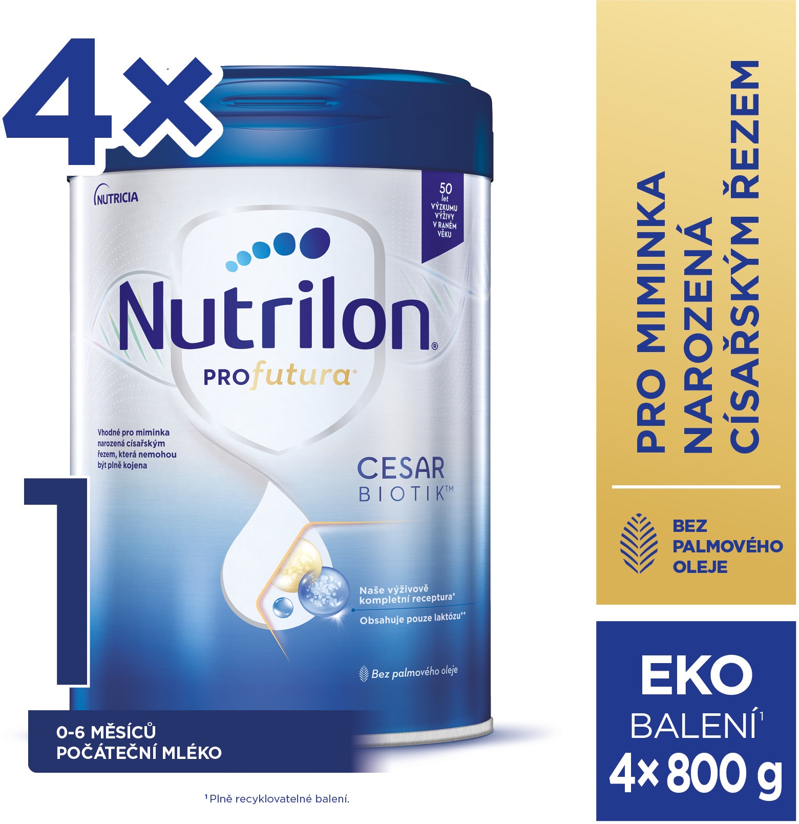 Nutrilon Profutura Cesarbiotik 1 počáteční mléko 4× 800 g