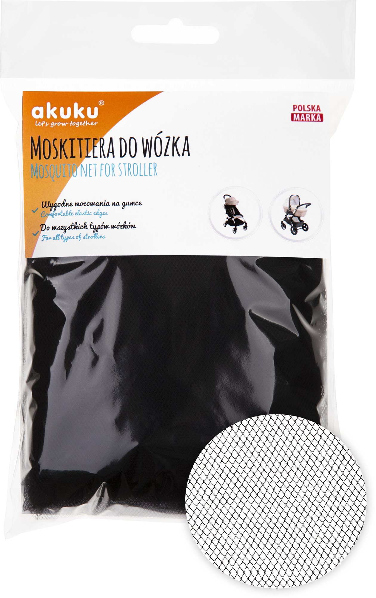 AKUKU moskytiéra na kočárek univerzální, bílá