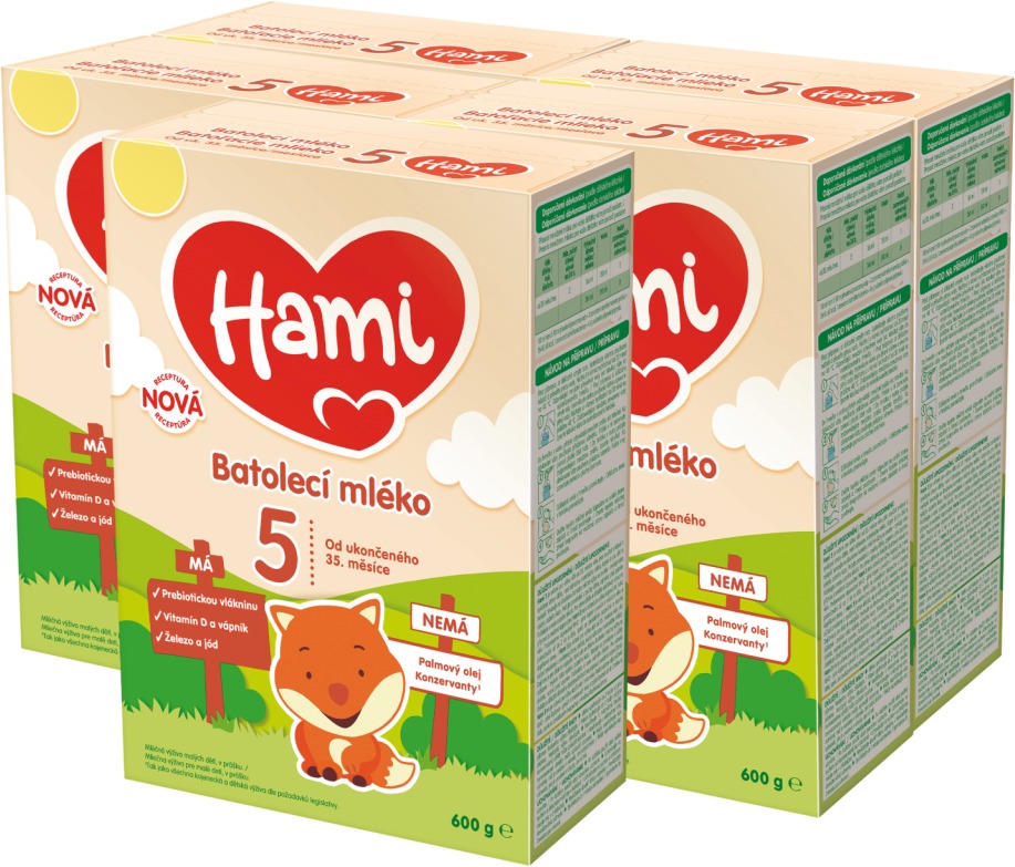 Hami 5 batolecí mléko 35 m+ (5× 600 g)