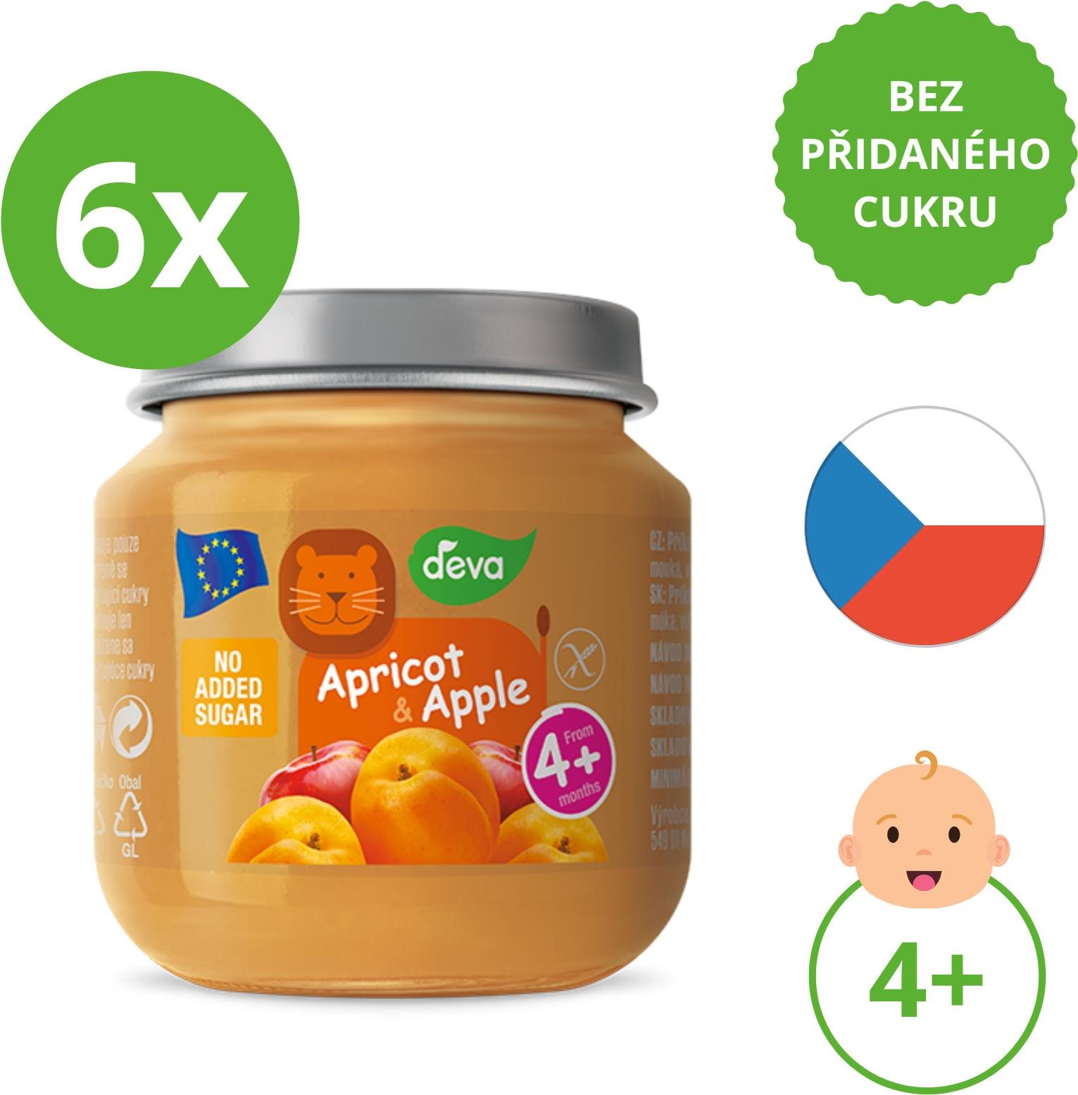 DEVA meruňka, jablko 6×125 g
