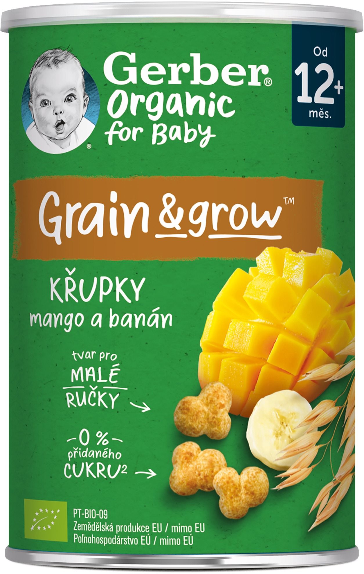 GERBER Organic křupky s mangem a banánem 35 g