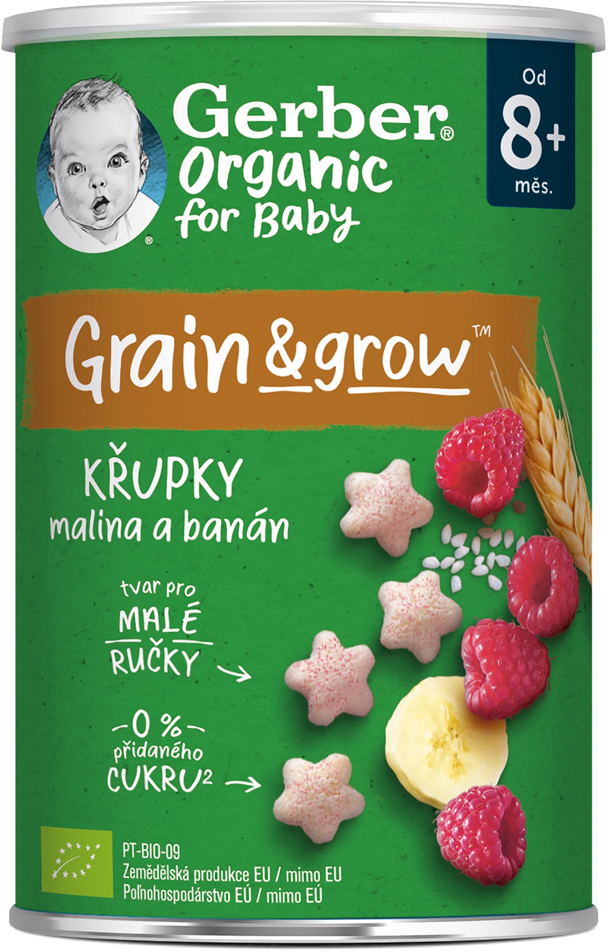GERBER Organic křupky s malinami a banánem 35 g