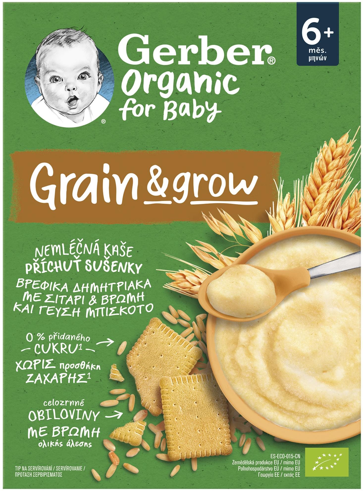 GERBER Organic nemléčná kaše s příchutí sušenky 200 g