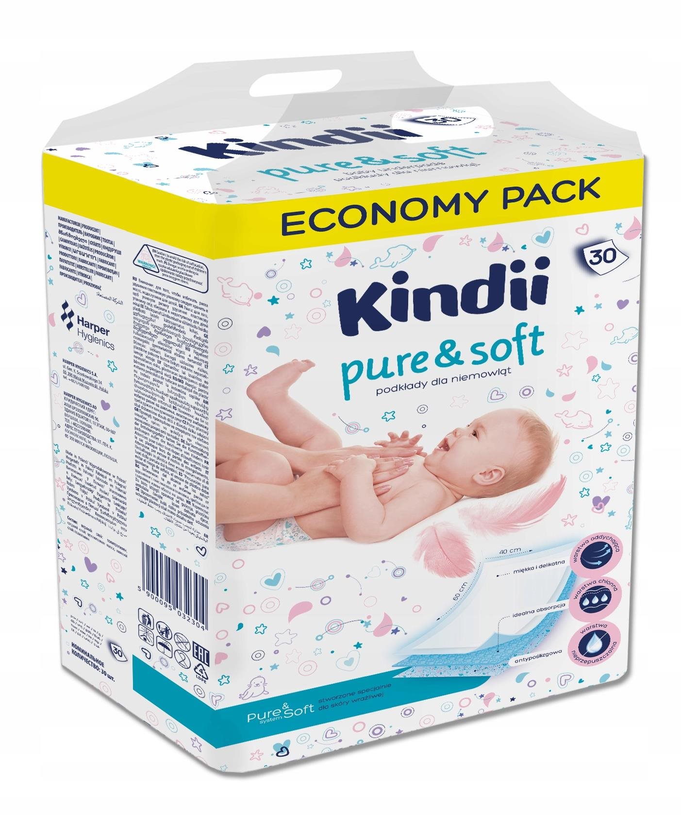 KINDII Pure&Soft jednorázové podložky 60 × 40 cm, 30 ks