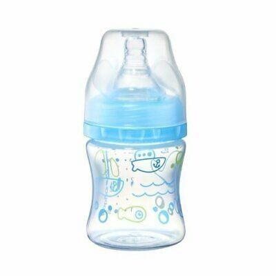 BabyOno antikoliková láhev se širokým hrdlem, 120 ml - modrá