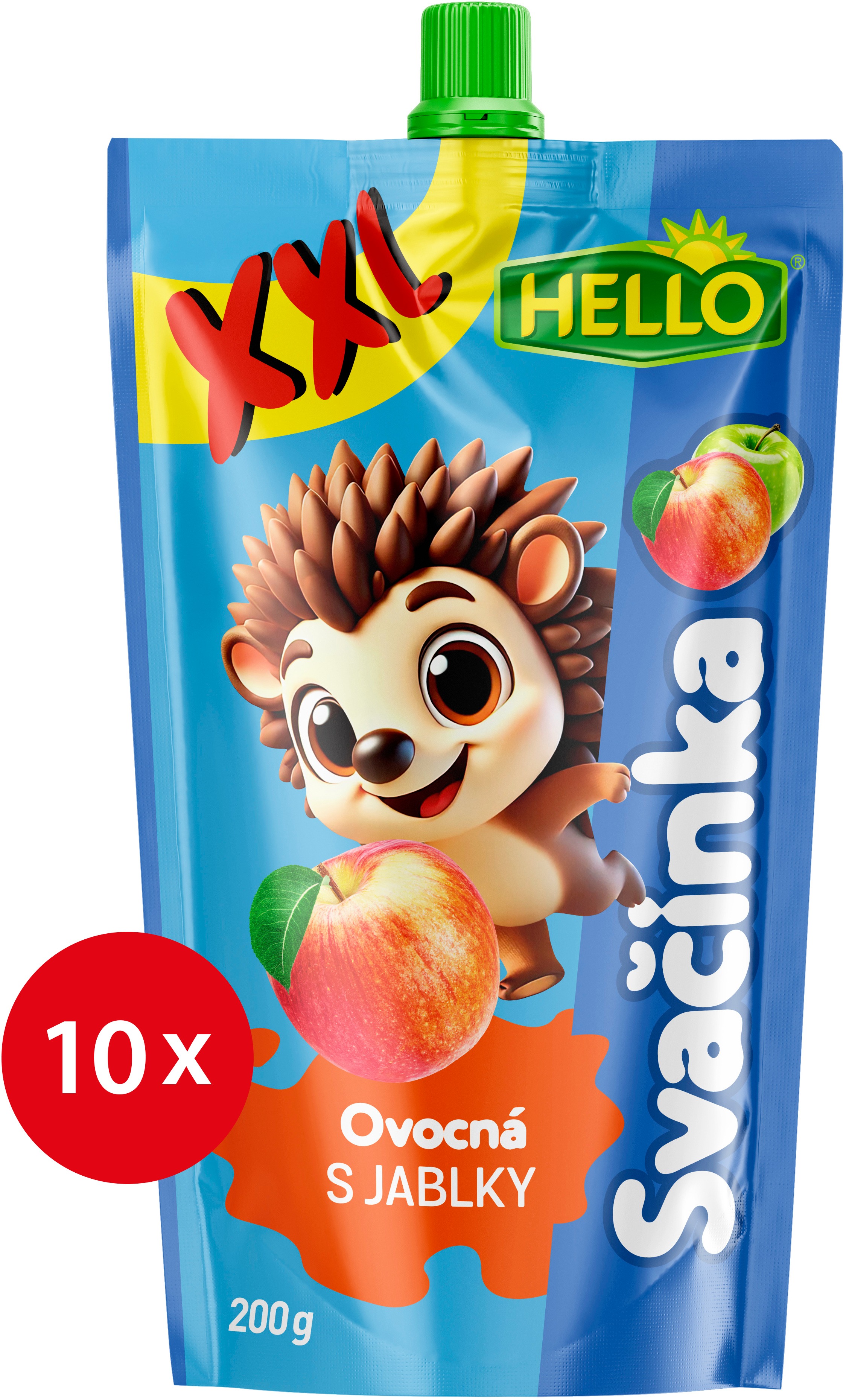 HELLO XXL ovocná kapsička s jablky 10× 200 g