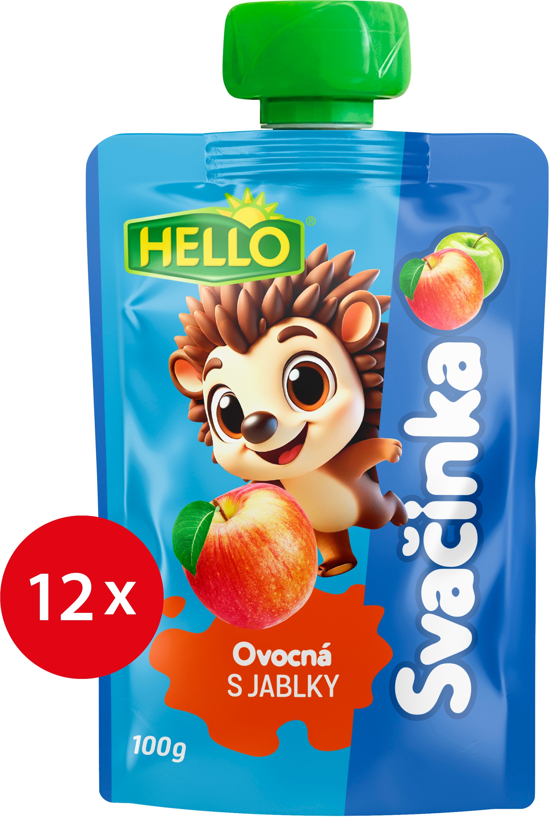 HELLO ovocná kapsička s jablky 12× 100 g