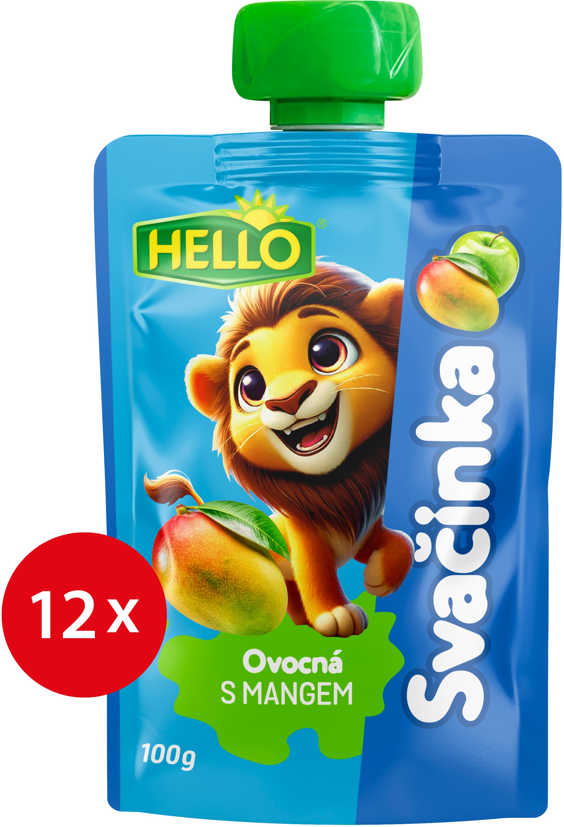 HELLO ovocná kapsička s mangem 12× 100 g