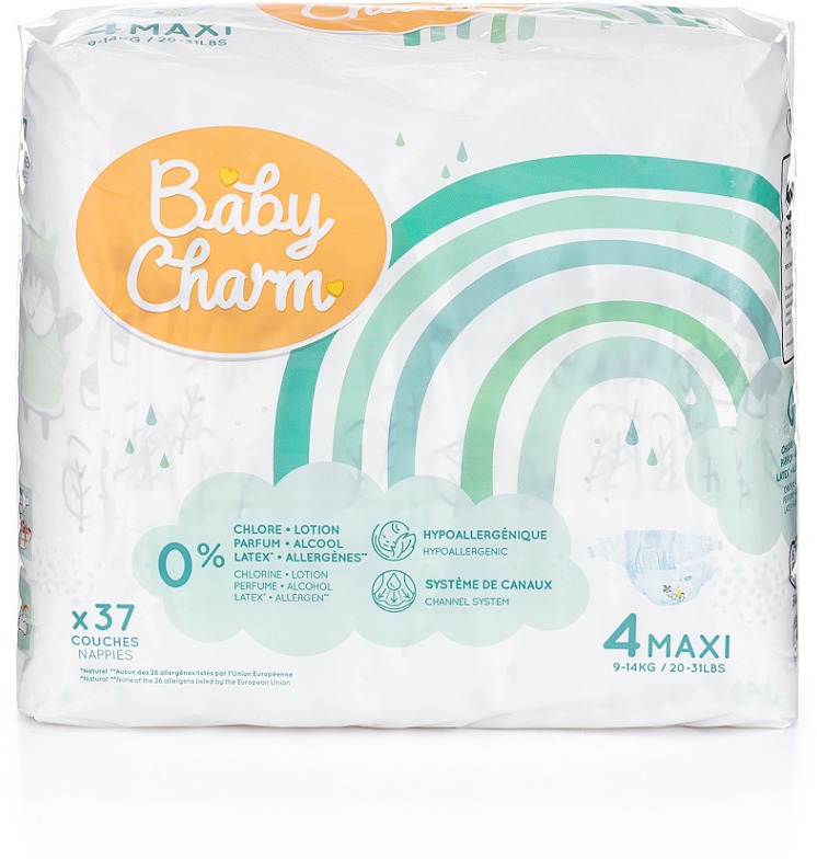 BABY CHARM Premium Super Dry Flex vel. 4 Maxi, 7-14 kg (37 ks)