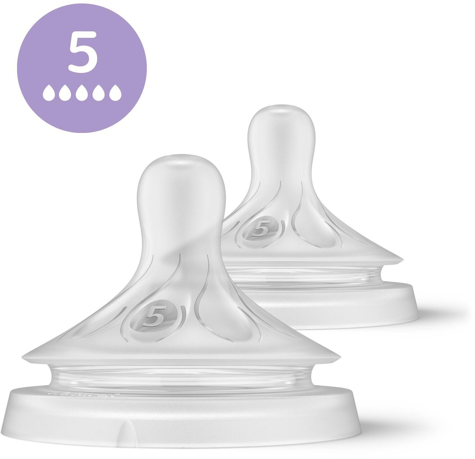 Philips AVENT SCY965/02 Savička Natural Response 5 velmi rychlý průtok, 2 ks