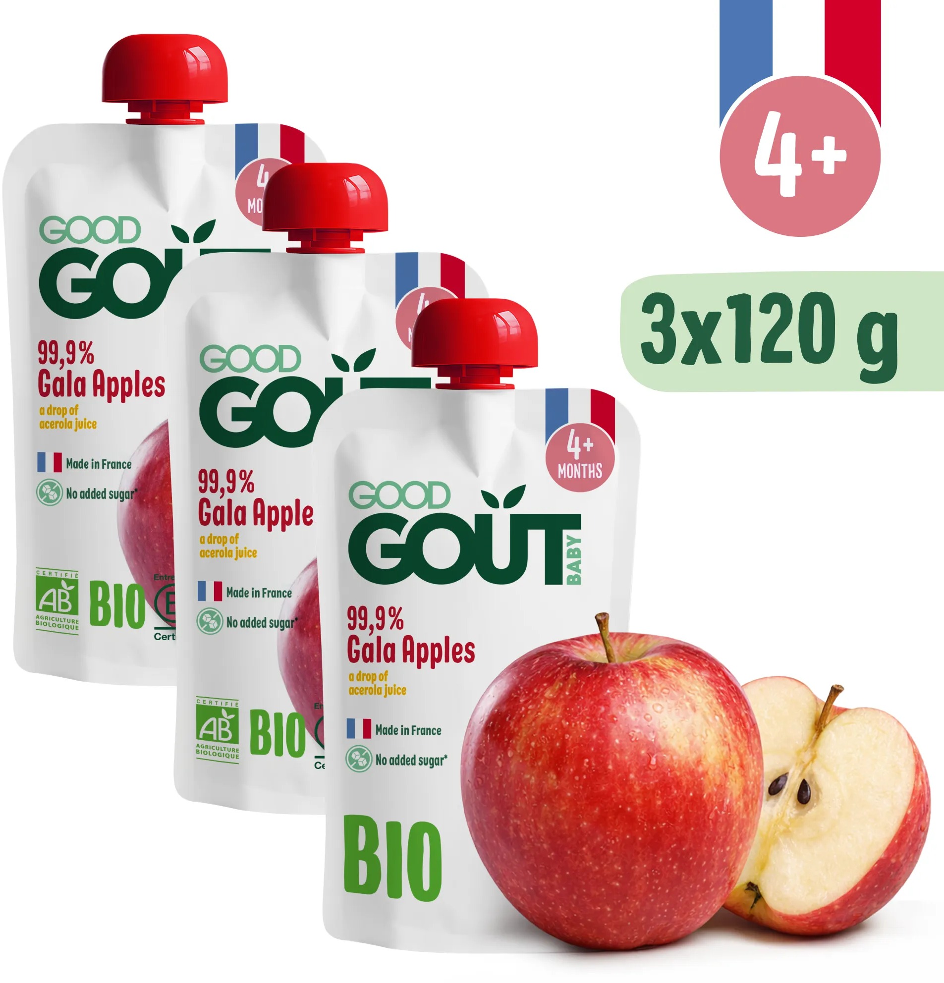 Good Gout BIO Jablko Gala 3× 120 g
