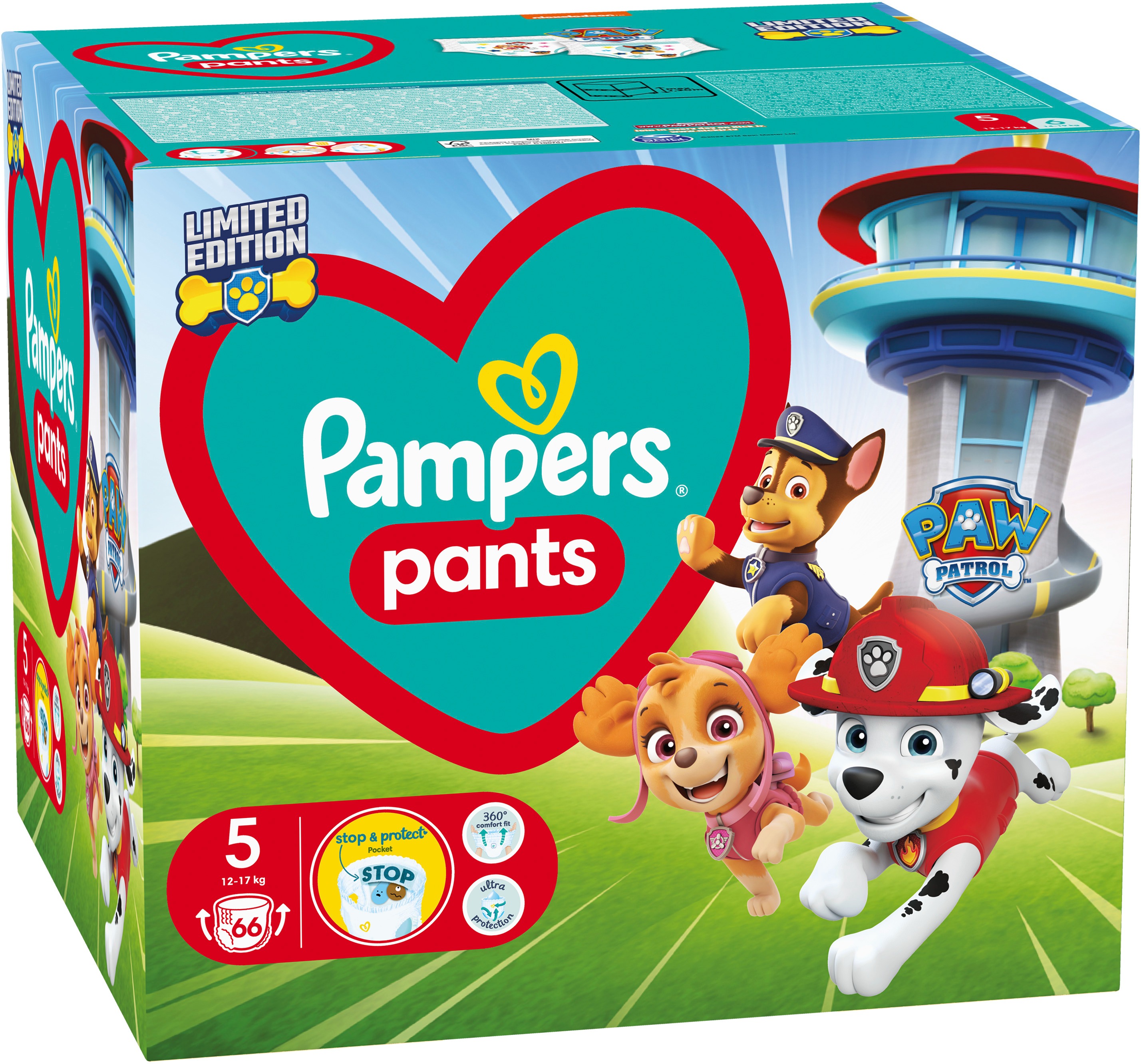 PAMPERS Active Baby Pants Paw Patrol vel. 5 (132 ks)