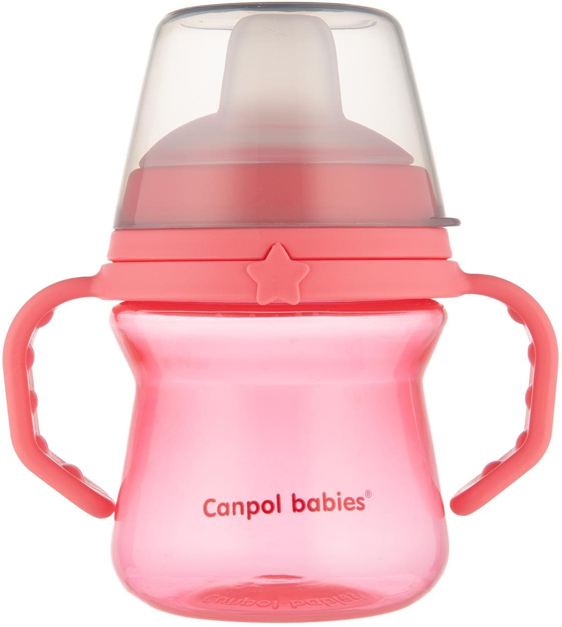 Canpol babies hrneček se silikonovým pítkem FirstCup 150 ml, růžový