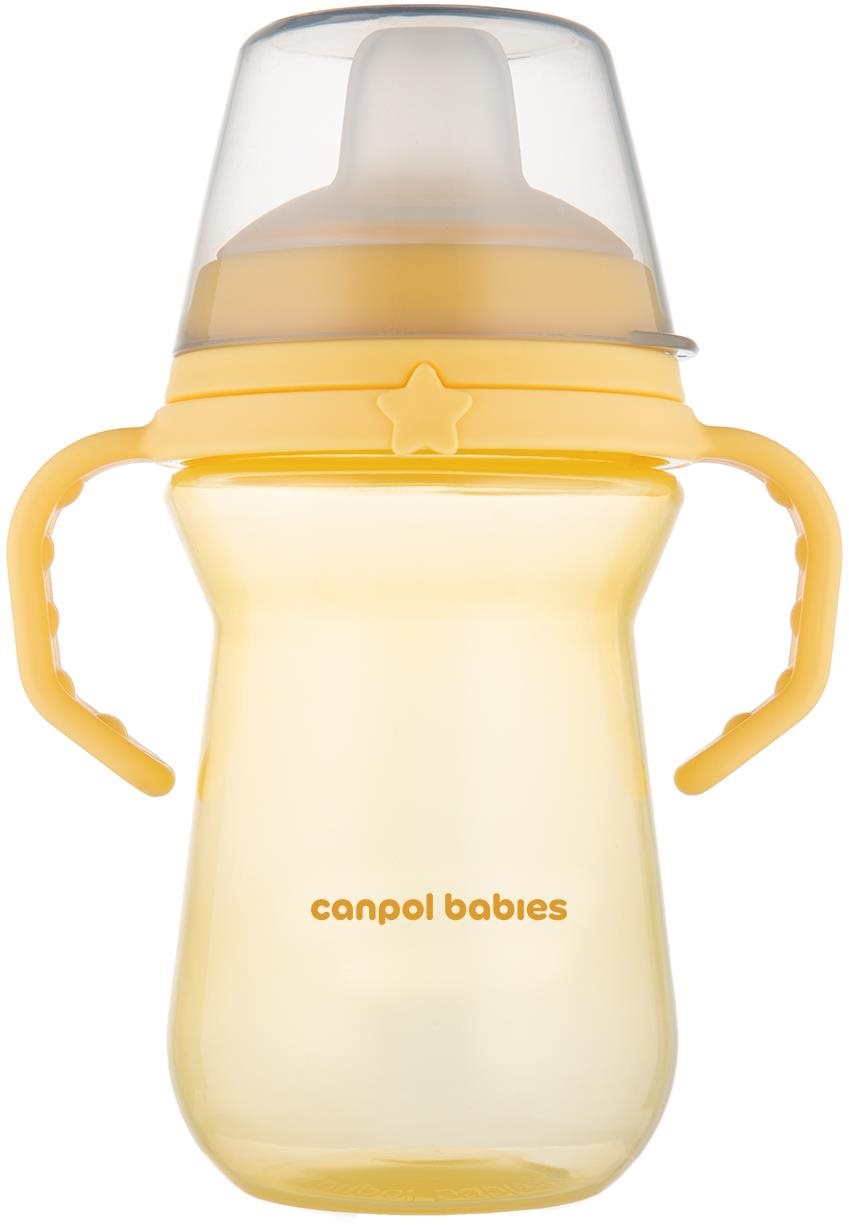 Canpol babies hrneček se silikonovým pítkem FirstCup 250 ml, žlutý