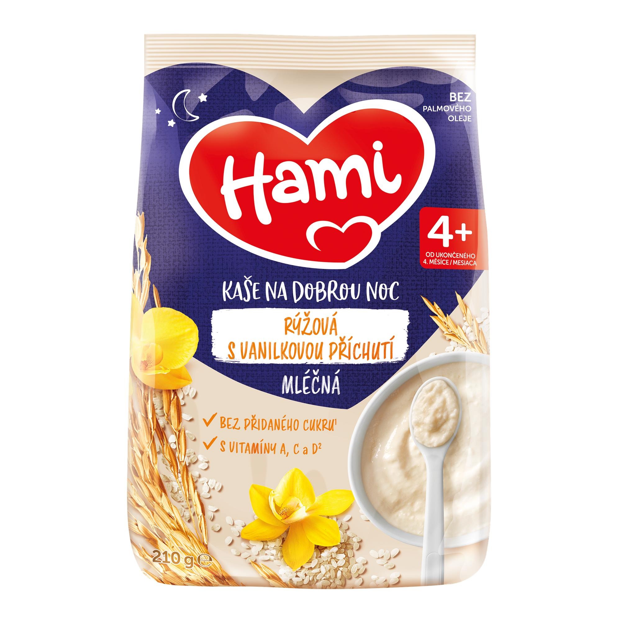 Hami mléčná kaše rýžová s vanilkovou příchutí 210 g