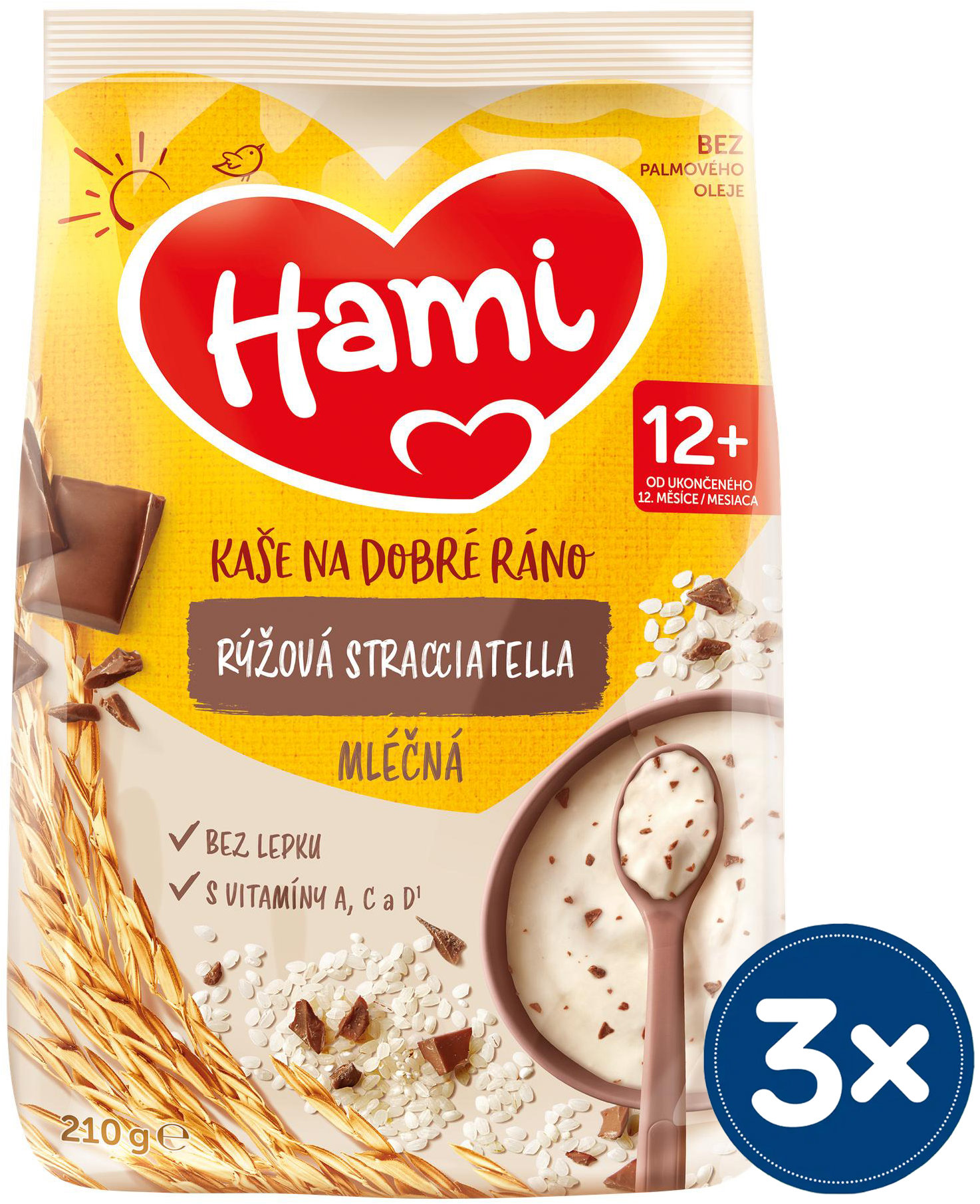 Hami mléčná kaše rýžová stracciatella 3× 210 g